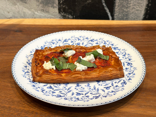 Tomato Tart with Burrata Cheese and Basil